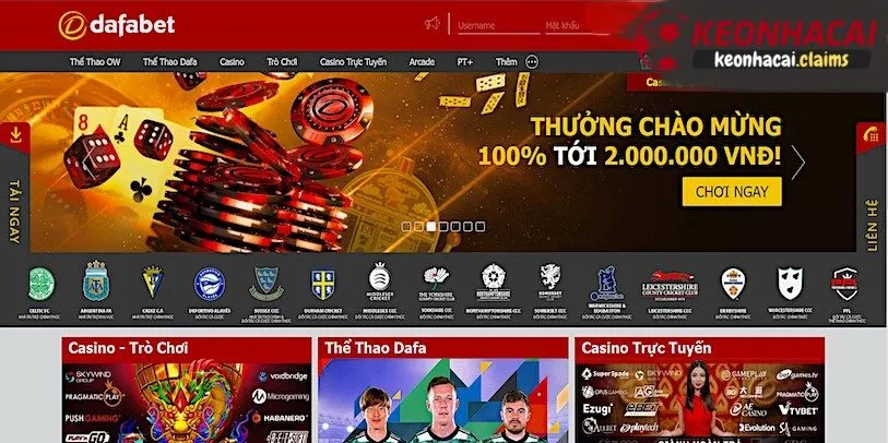 Các sản phẩm cá cược có tại dafabet